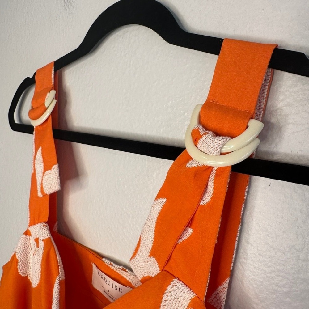 Anthropologie x Exquise Orange‎ Phoebe Flounced Maxi Dress Size Medium - Picture 11 of 12